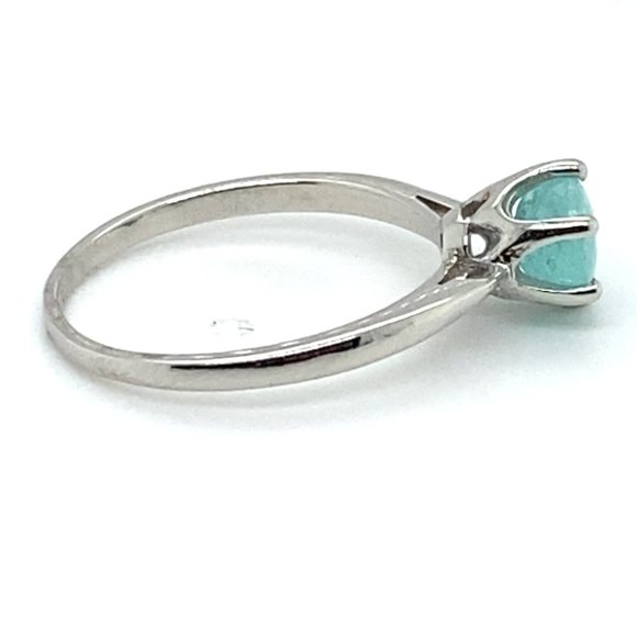Paraiba Tourmaline 1.52ct Solid 14K White Gold Ring - Picture 5 of 7